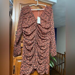 a new day Rust and Black Long Sleeve Dress